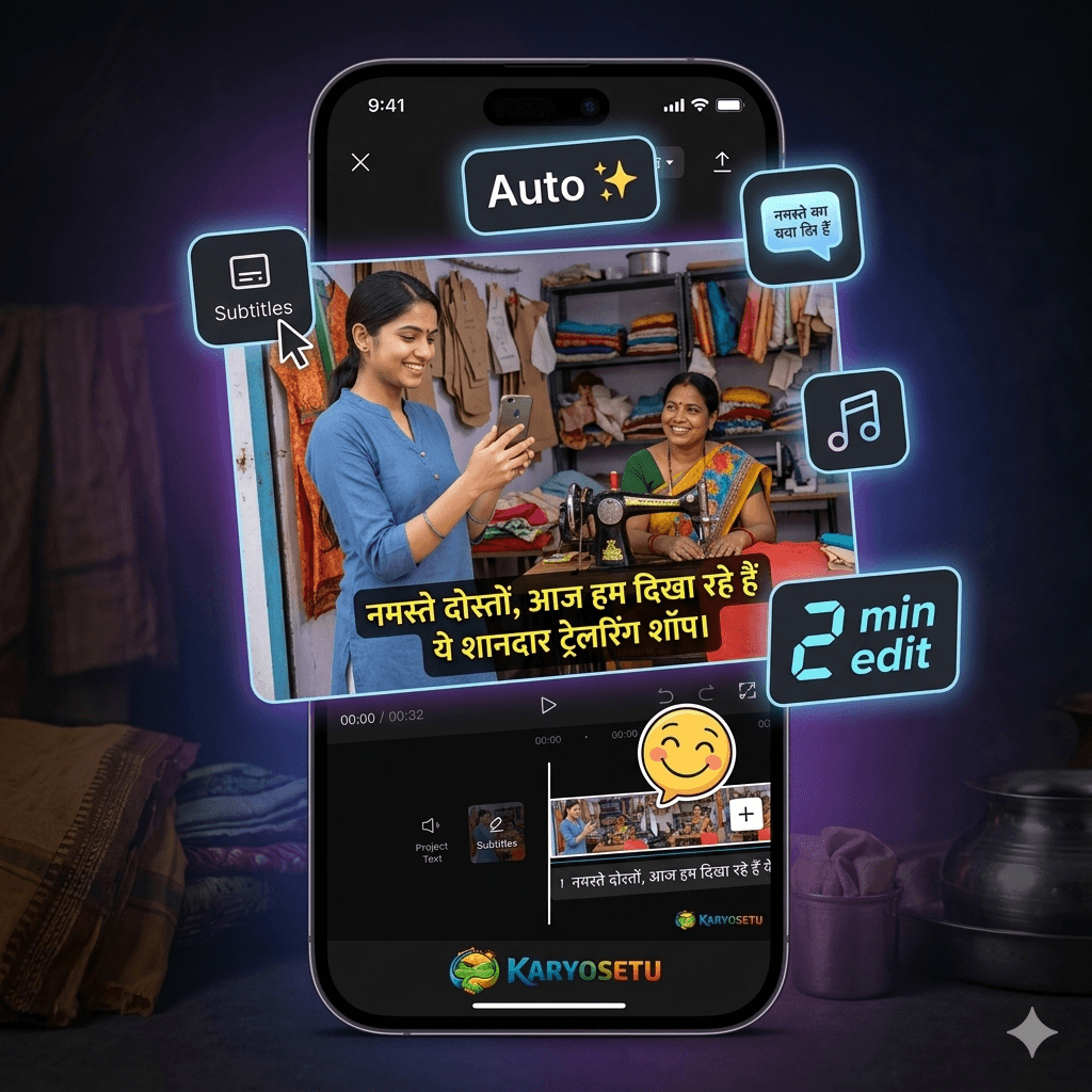 AI-powered video editing with CapCut — Setu Star creator editing a shop spotlight reel